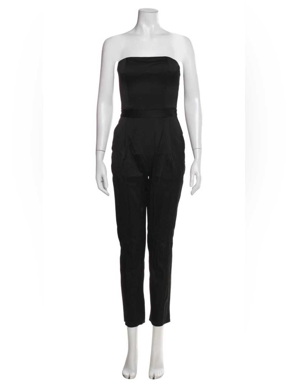 Alice + Olivia Black Strapless Tailored Jumpsuit